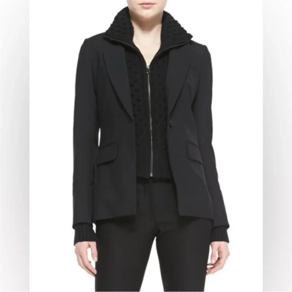 NWT Veronica Beard Black Upstate Wool Dickey with Cuffs size 00-14